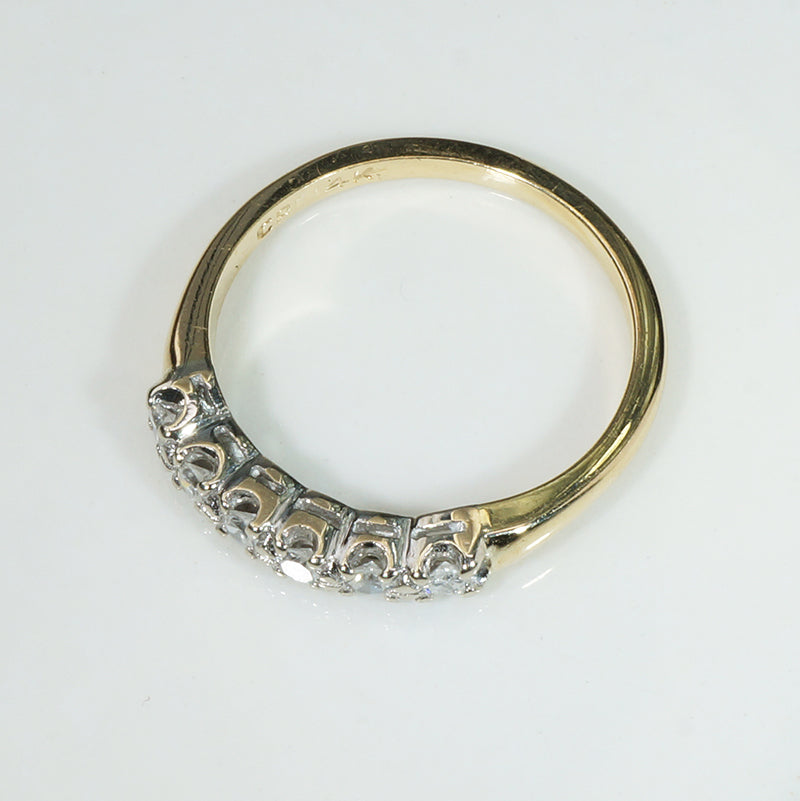 Subtle Curve Two-Tone Diamond Wedding Band