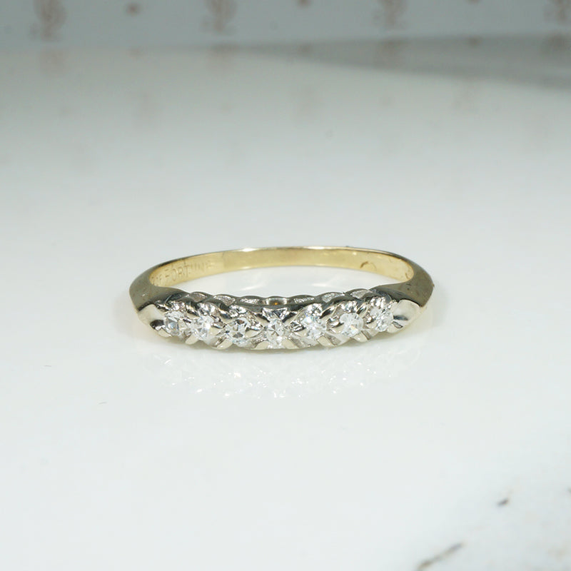 Diamond-Spangled Mid Century Two-Tone Band