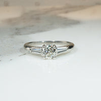 Cartier Old Mine Cut & Baguette Diamond Platinum Ring
