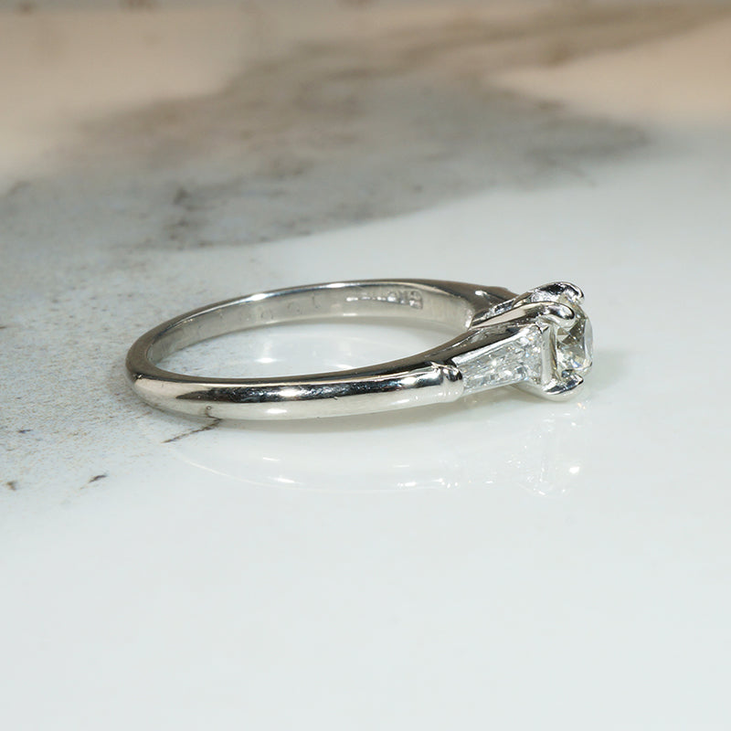 Cartier Old Mine Cut & Baguette Diamond Platinum Ring