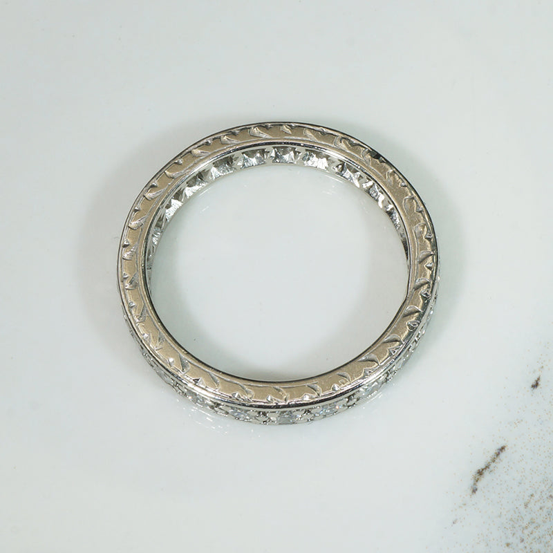 Luxurious .75tcw Diamond & Platinum Deco Eternity Band