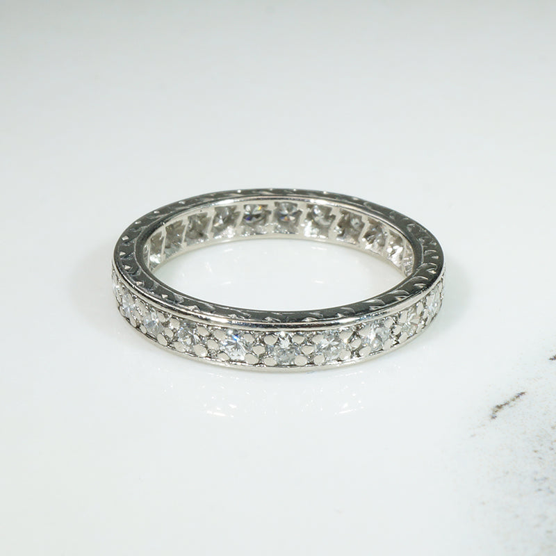 Luxurious .75tcw Diamond & Platinum Deco Eternity Band