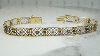 Sapphire & Diamond Lacy Yellow Gold Line Bracelet