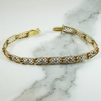Sapphire & Diamond Lacy Yellow Gold Line Bracelet