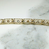 Sapphire & Diamond Lacy Yellow Gold Line Bracelet