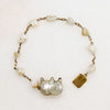 Whimsical Pearl & Gold Kitty Cat Bracelet by A.O. Kopp