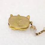 Whimsical Pearl & Gold Kitty Cat Bracelet by A.O. Kopp