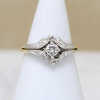 Graceful Two-Tone Gold & Diamond Nested Wedding Set