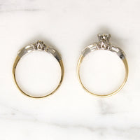 Graceful Two-Tone Gold & Diamond Nested Wedding Set