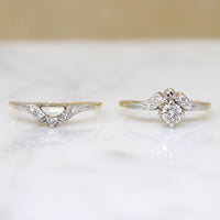 Graceful Two-Tone Gold & Diamond Nested Wedding Set