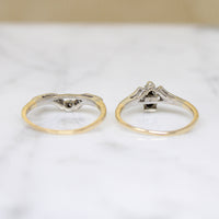 Graceful Two-Tone Gold & Diamond Nested Wedding Set
