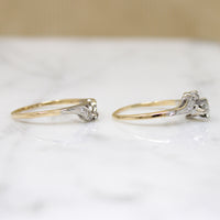 Graceful Two-Tone Gold & Diamond Nested Wedding Set