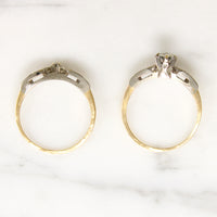 Graceful Two-Tone Gold & Diamond Nested Wedding Set