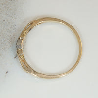 Stylized Dragonfly Two-Tone Diamond Band