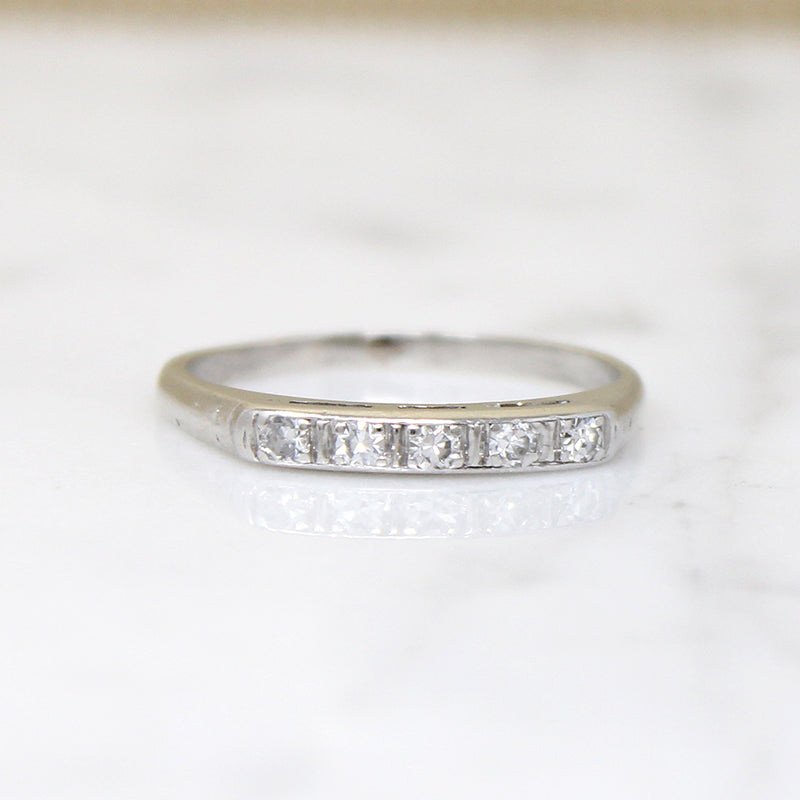 Timeless Five Diamond & Platinum Wedding Band