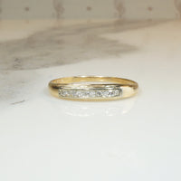 Channel Set Diamond Band in Two-Tone Gold