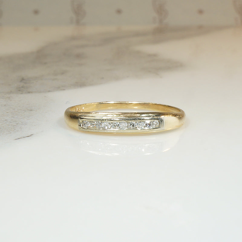 Channel Set Diamond Band in Two-Tone Gold