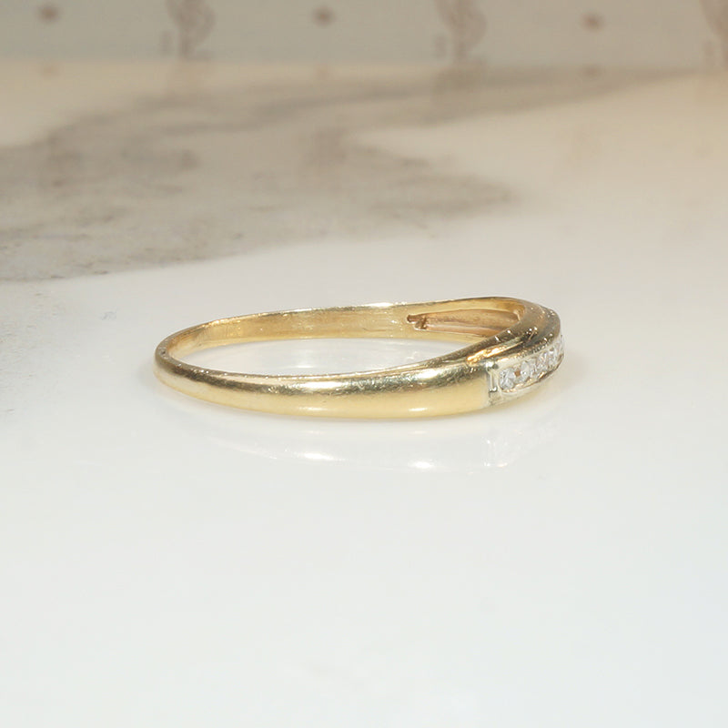 Channel Set Diamond Band in Two-Tone Gold