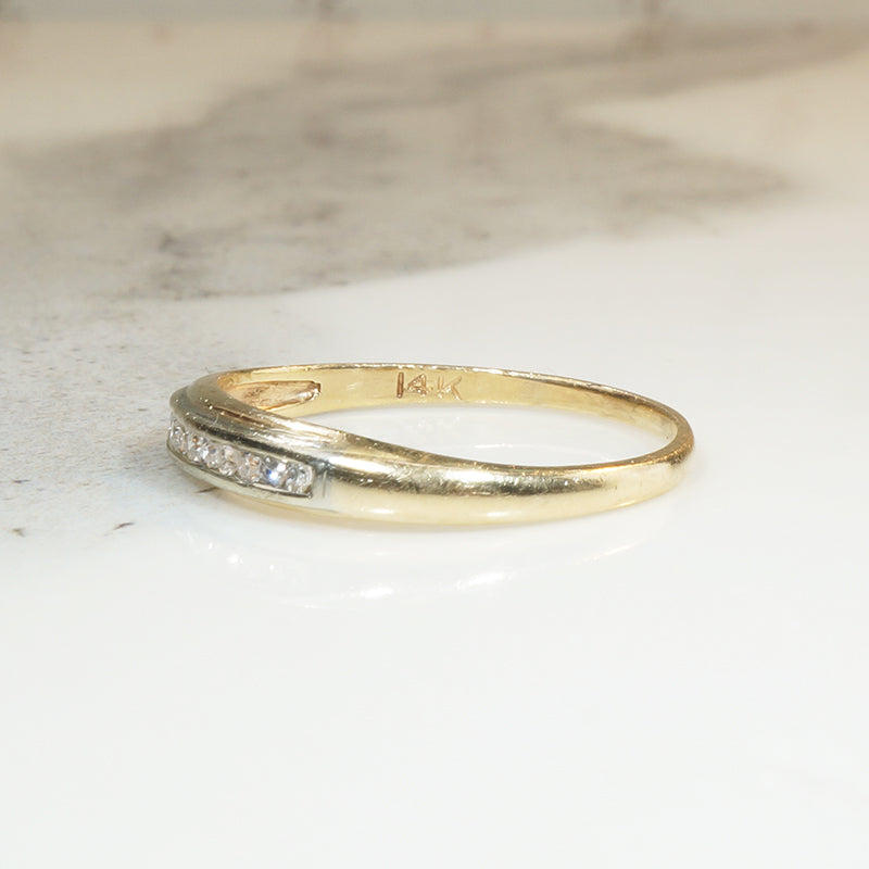 Channel Set Diamond Band in Two-Tone Gold