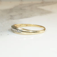 Channel Set Diamond Band in Two-Tone Gold
