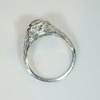 Lacy Deco Filigree Aquamarine Ring