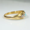 English 18ct Gold "Eye" Band with Opal & Diamond