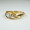 English 18ct Gold "Eye" Band with Opal & Diamond