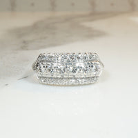 Triple Row Dazzling Diamond Platinum Band