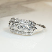 Triple Row Dazzling Diamond Platinum Band
