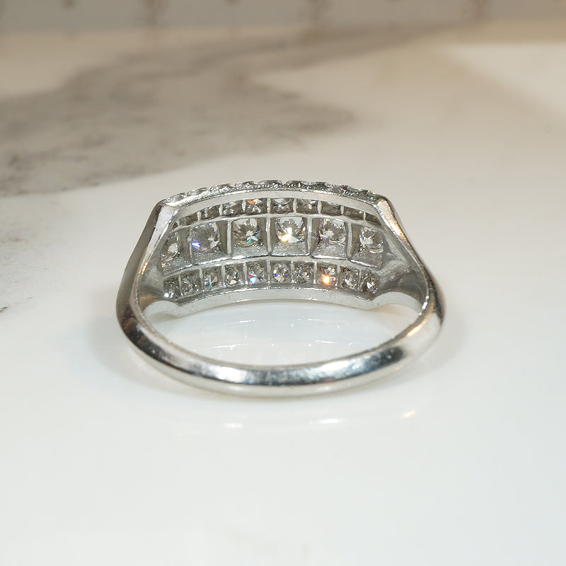 Triple Row Dazzling Diamond Platinum Band