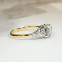 Star Set Diamond Engagement Ring Platinum & 18ct Gold