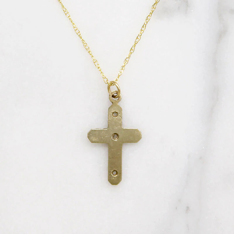 Precious Victorian Gold & Rose Cut Diamond Cross