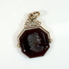 Handsome Youth Intaglio in Gold Spinner Fob