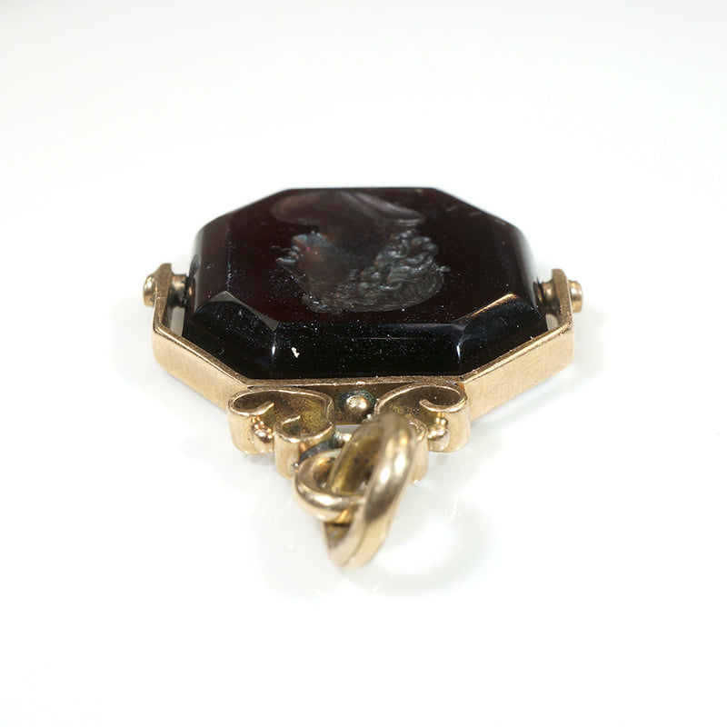 Handsome Youth Intaglio in Gold Spinner Fob
