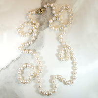 Sumptuous Opera Length Pearls with Diamond Clasp