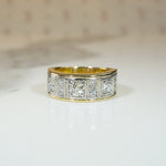 Sumptuous 18k Gold & Platinum Wide Diamond Band