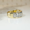 Sumptuous 18k Gold & Platinum Wide Diamond Band