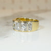 Sumptuous 18k Gold & Platinum Wide Diamond Band