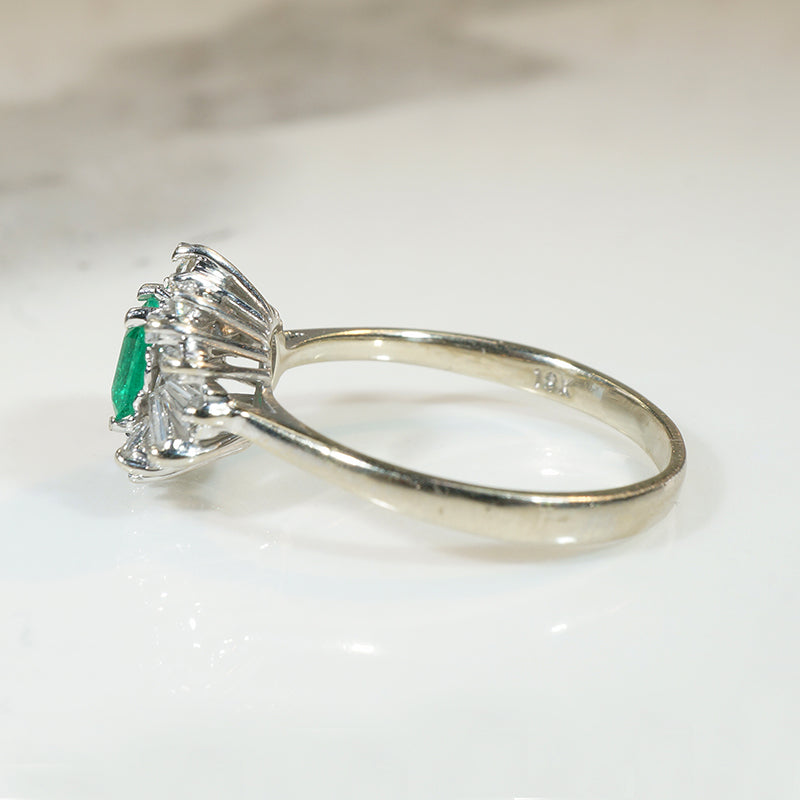 Dynamic Emerald & Diamond Ballerina Ring