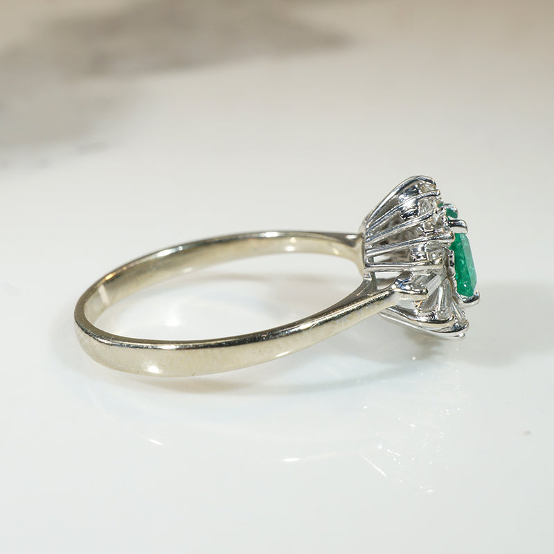 Dynamic Emerald & Diamond Ballerina Ring