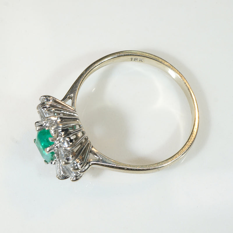 Dynamic Emerald & Diamond Ballerina Ring