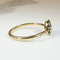 Octagonal Diamond-Set Platinum & 18ct Gold Ring