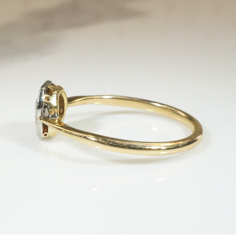 Octagonal Diamond-Set Platinum & 18ct Gold Ring