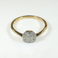 Octagonal Diamond-Set Platinum & 18ct Gold Ring