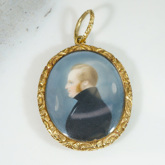 Regency Gent Miniature in 18k Gold Locket