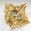French Turquoise & 18k Gold Brooch with Diamond Sparks