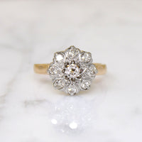 Vivacious 18k Two-Tone Mid Century Cluster Ring
