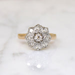 Vivacious 18k Two-Tone Mid Century Cluster Ring