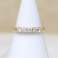 Chic Sensibility Five Diamonds in Yellow Gold Band