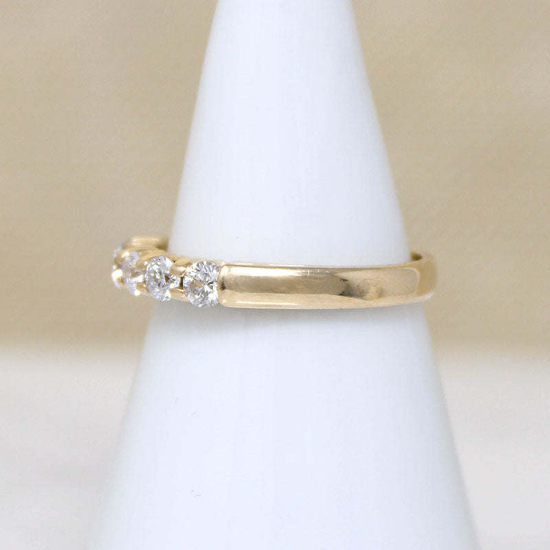 Chic Sensibility Five Diamonds in Yellow Gold Band